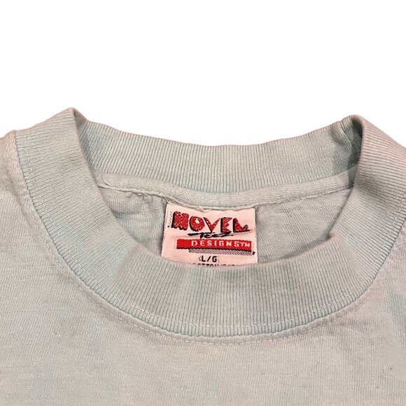 VTG Looney Tunes Bugs Bunny Taz Hip Hop Shirt Mens Large Tie Dye Novel Teez Blue - Picture 3 of 5